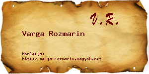 Varga Rozmarin névjegykártya